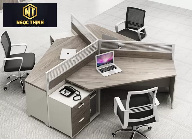 Mẫu bàn làm việc nhân viên văn phòng tập thể kiểu tròn 3-5-6-7-8 người Mẫu bàn làm việc nhân viên văn phòng tập thể kiểu tròn 3-5-6-7-8 người